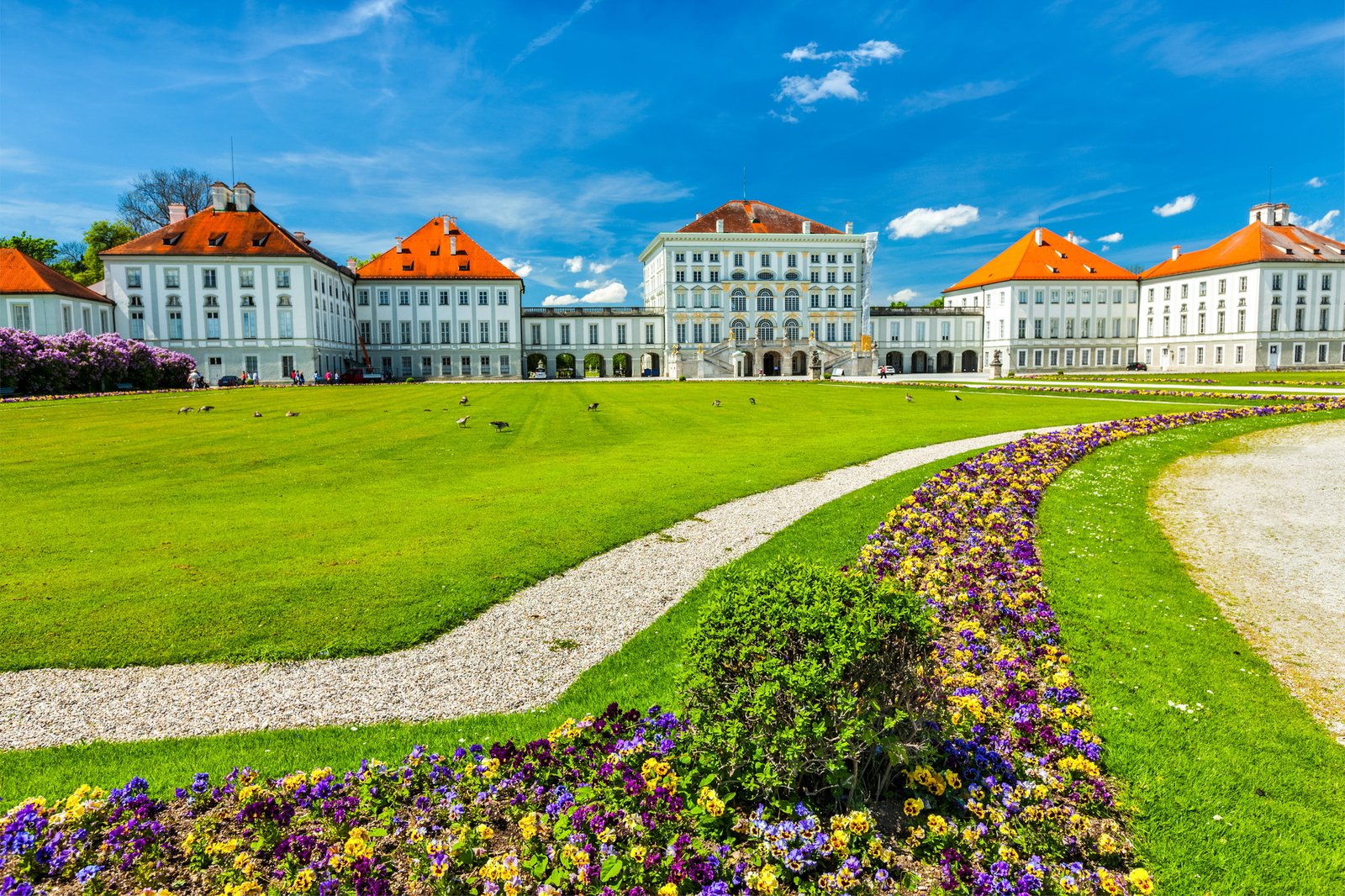 Flower bed in garden near the Nymphenburg Palace